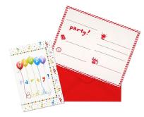 Opakowanie Zaproszenia z kopertami Happy Birthday 6szt