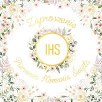 Opakowanie Zaproszenie KW - Komunia kielich w kwiatach 5szt