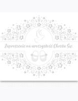 Opakowanie Zaproszenie kwadrat ZKW 120x120 Chrzest nr 56260 Dziecięce - Baby, Chłopiec, Dziewczynka, Religia, Srebrne, Tłoczenie