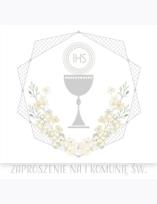 Opakowanie Zaproszenie kwadrat ZKW 120x120 Komunia zest. 62163 Dziecięce - Chłopiec, Dziewczynka, Srebrne