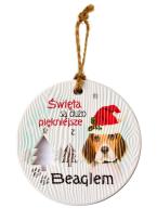 Opakowanie Zawieszka ceramiczna Boże Narodzenie Beagle