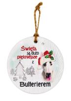Opakowanie Zawieszka ceramiczna Boże Narodzenie Bulterier