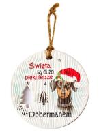 Opakowanie Zawieszka ceramiczna Boże Narodzenie Doberman