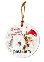 Opakowanie Zawieszka ceramiczna Boże Narodzenie piesek