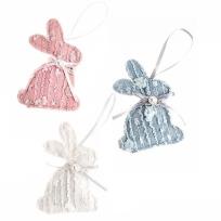 Opakowanie Zawieszki króliczki 11cm 3szt pastelowe