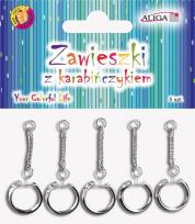 Opakowanie Zawieszki z karabińczykiem 6cm, 5szt