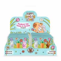 Opakowanie Zestaw 3 gumek do ścierania Zajączki i marchewka 1szt.mix