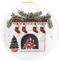 Opakowanie Zestaw do haftowania świąteczny kominek