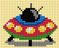Opakowanie Zestaw do haftu Moje pierwsze wyszywanie Statek UFO
