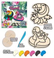 Opakowanie Zestaw do kolorowania plasteliną na drewnie Tropik