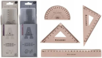 Opakowanie Zestaw geometryczny Academy z linijką 20cm mix