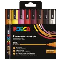 Opakowanie Zestaw markerów Set Warm Color PC-5M 8P 8 kolorów Posca Uni