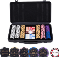 Opakowanie Zestaw pokerowy 300 żetonów z nominałami 14g