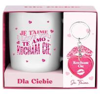 Opakowanie Zestaw prezentowy kubek +brelok Kocham Cię