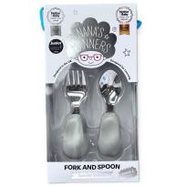 Opakowanie Zestaw sztućców widele i łyżka szary