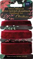 Opakowanie Zestaw tasiemek aksamitnych 3x2m Red Christmas