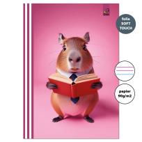 Opakowanie Zeszyt A4 32 kartki w 3 linie kolor 90g Kapibara różowa