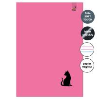 Opakowanie Zeszyt A4 32 kartki w 3 linie kolor 90g Kot różowy