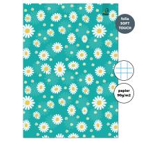 Opakowanie Zeszyt A4 32 kartki w kratkę 90g Stokrotki na turkusie