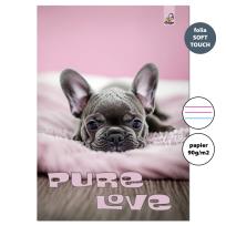 Opakowanie Zeszyt A4 32k.w 3 linie kolor Pies Love 90g