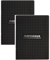 Opakowanie Zeszyt A4 48k kropki Narcissus czarny 2 sztuki