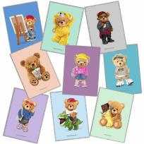 Opakowanie Zeszyt A5/32k kratka PP Teddies (9szt) NARCISSUS