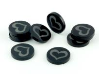 Opakowanie Znaczniki akrylowe czarne połysk - serce