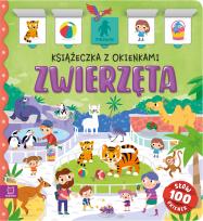 Okładka książki Zwierzęta. Książeczka z okienkami. 100 okienek – 100 słów