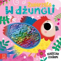 Okładka książki Zwierzęta w dżungli. Książeczka z cekinami